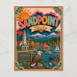 PopCut stater Sandpoint Idaho Papperskonst Vykort
