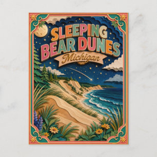 PopCut stater Sleeping Bear Dunes Michigan Konst Vykort