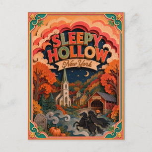 PopCut stater Sleepy Hollow New York Papperskonst Vykort