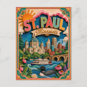 PopCut stater St. Paul Minnesota Papperskonst Vykort