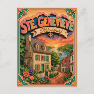 PopCut stater Ste. Genevieve Missouri Papperskonst Vykort