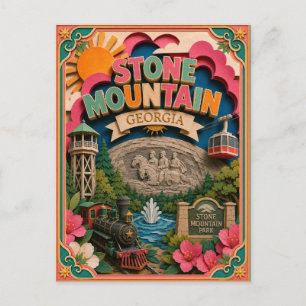 PopCut stater Stone Mountain Georgia Papperskonst Vykort