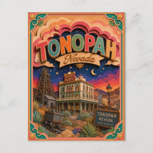 PopCut stater Tonopah Nevada Papperskonst Vykort