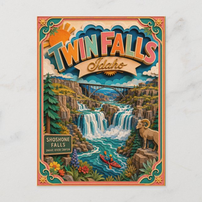 PopCut stater Twin Falls Idaho Papperskonst Vykort (Framsida)