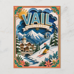 PopCut stater Vail Colorado Papperskonst Vykort