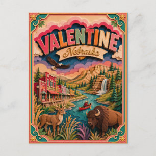 PopCut stater Valentine Nebraska Papperskonst Vykort