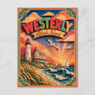 PopCut stater westerly Rhode Island Papperskonst Vykort