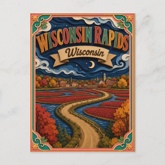 PopCut stater Wisconsin Rapids Wisconsin Pappersko Vykort (Framsida)