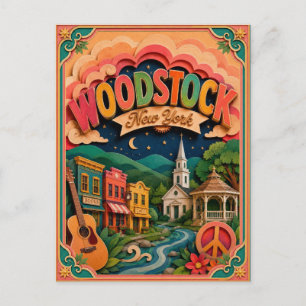 PopCut stater Woodstock New York Papperskonst Vykort