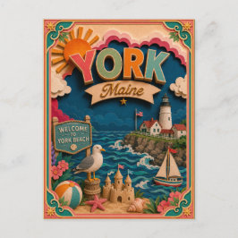 PopCut stater York Maine Papperskonst Vykort