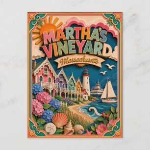 PopCut staterna Martha's Vineyard Massachusetts Vykort