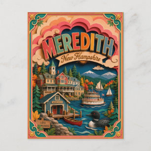 PopCut staterna Meredith New Hampshire Papperskons Vykort