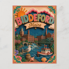 PopCut States Biddeford Maine Papperskonst Vykort