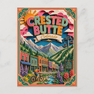 PopCut States Crested Butte Colorado Papperskonst Vykort