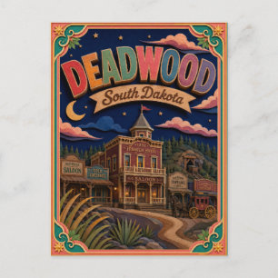 PopCut States Deadwood South Dakota Papperskonst Vykort