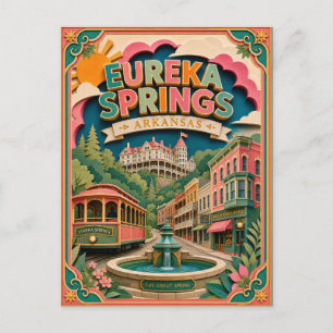 PopCut States Eureka Springs Arkansas Papperskonst Vykort