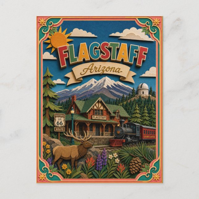 PopCut States Flagstaff Arizona Papperskonst Vykort (Framsida)