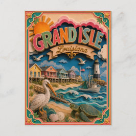 PopCut States Grand Isle Louisiana Papperskonst Vykort