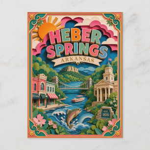 PopCut States Heber Springs Arkansas Papperskonst Vykort