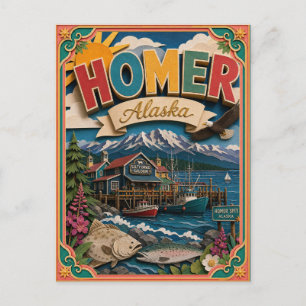 PopCut States Homer Alaska Papperskonst Vykort