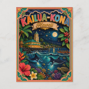 PopCut States Kailua-Kona Hawaii Papperskonst Vykort