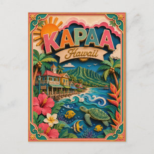 PopCut States Kapaa Hawaii Papperskonst Vykort
