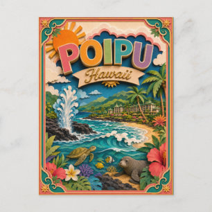 PopCut States Poipu Hawaii Papperskonst Vykort