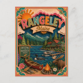 PopCut States Rangeley Maine Papperskonst Vykort