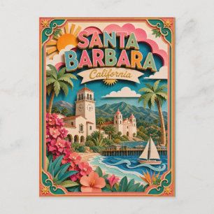 PopCut States Santa Barbara Kalifornien Papperskon Vykort