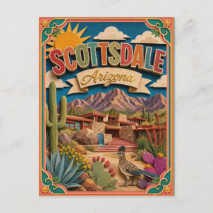 PopCut States Scottsdale Arizona Papperskonst Vykort