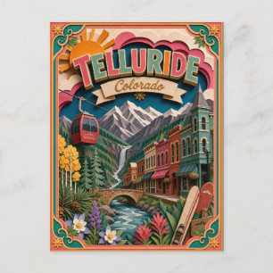 PopCut States Telluride Colorado Papperskonst Vykort