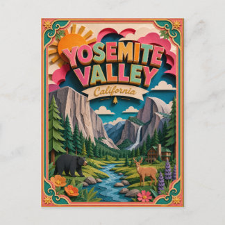 PopCut States Yosemite Valley Kalifornien Pappersk Vykort
