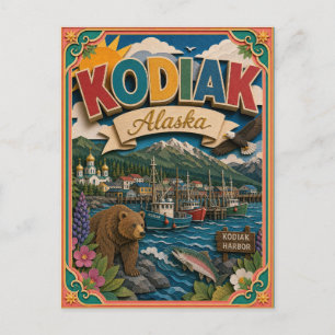 PopCut Tillstånd Kodiak Alaska Papperskonst Vykort