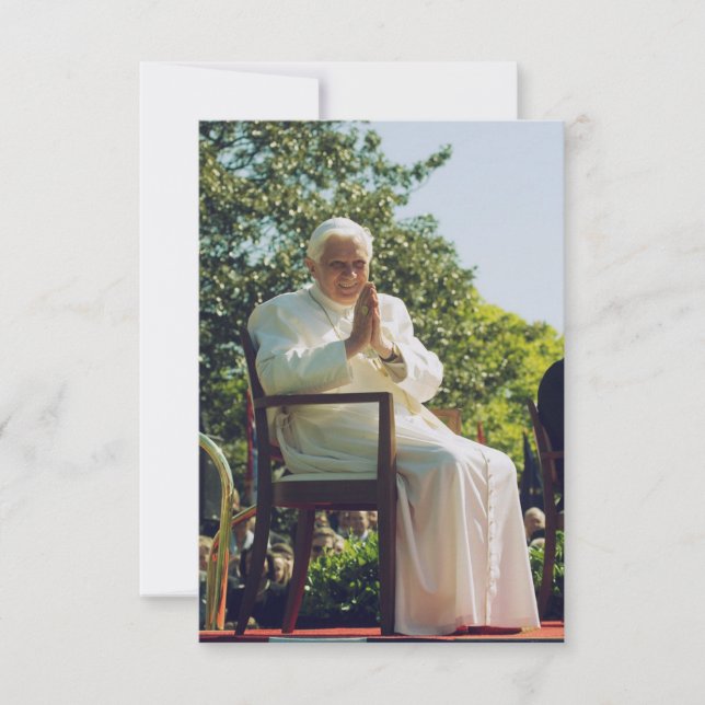 Pope Benedict XVI Holy Card Tack Kort (Framsida)