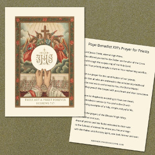 Pope Benedict XVI Prayer for Priests Anteckningskort