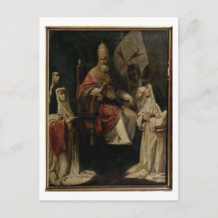 Pope Clement VIII med välsignelse av Carmelite Nun Vykort