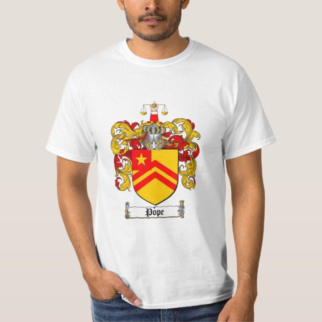Pope Familj Kröna - Pope vapensköld T Shirt (Framsida)