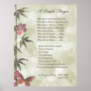 POPE FRANCIS= ST FRANCIS ENKEL PRAYER=Bamboo2 Poster