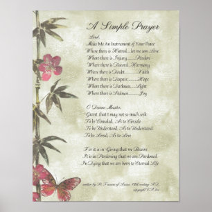 POPE FRANCIS= ST FRANCIS ENKLA PRAYER=Bamboo Poster