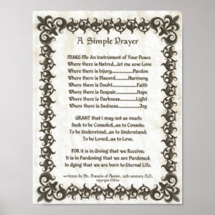 POPE FRANCIS=ST. FRANCIS ENMPLE PRAYER=Bamboo2 Poster