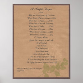 POPE FRANCIS=ST. FRANCIS ENMPLE PRAYER=Organic Poster