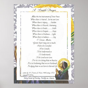 POPE FRANCIS=ST. FRANCIS ENMPLE PRAYER=Renhet Poster