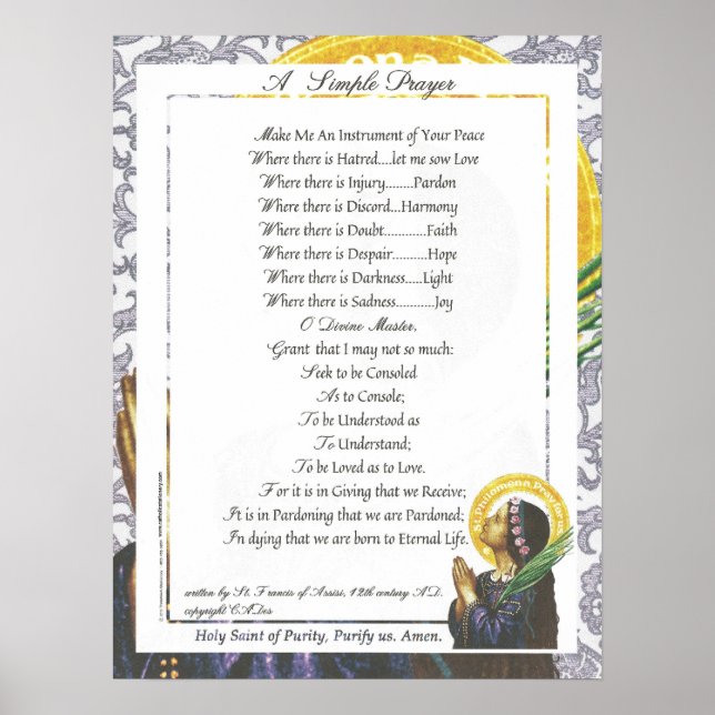 POPE FRANCIS=ST. FRANCIS ENMPLE PRAYER=Renhet Poster (Framsidan)