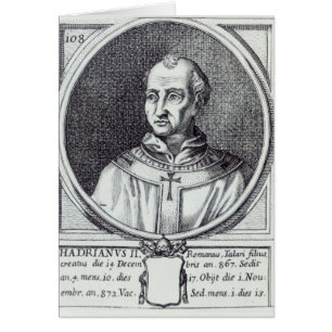 Pope Hadrian II Hälsningskort