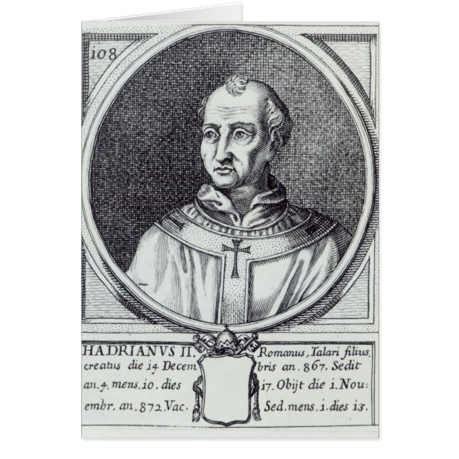 Pope Hadrian II Hälsningskort (Framsidan)