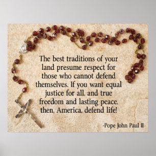 Pope John Paul försvarar liv Poster