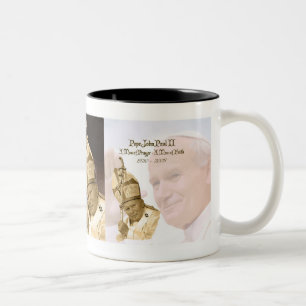 Pope John Paul Ii Collagemugg Två-Tonad Mugg