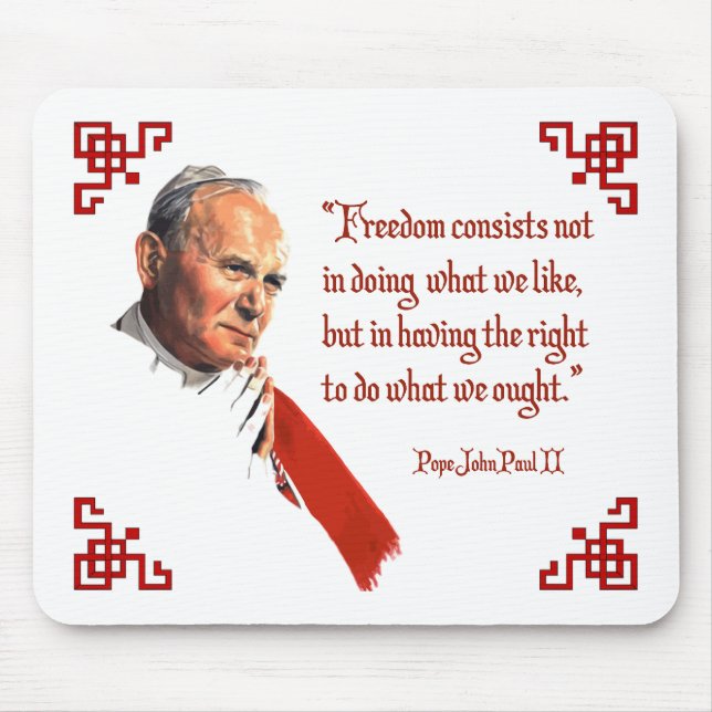 Pope John Paul Ii frihet Mousepad Musmatta (Framsidan)