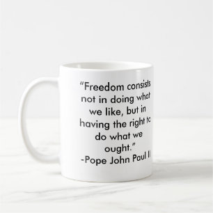 Pope John Paul Ii frihetscitationstecken Kaffemugg