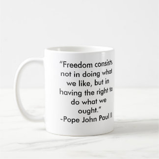 Pope John Paul Ii frihetscitationstecken Kaffemugg